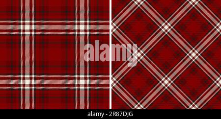 Background plaid texture of check fabric seamless with a vector tartan pattern textile set in wedding colors. Stock Vector
