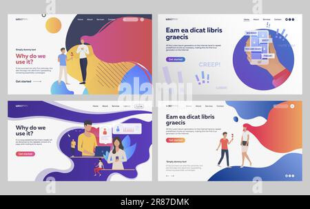 Set of couple flirting and dating Stock Vector