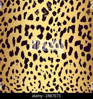 Seamless gold leopard print. Vector pattern, texture, background. Leopard seamless pattern Animal print Stock Vector