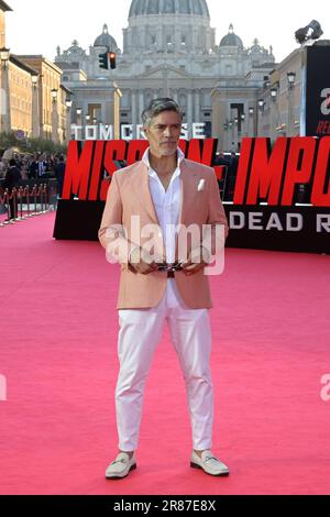 Rome, Italy. 19th June, 2023. Esai Morales attends the red carpet of the Rome Global premiere of the movie Mission impossible dead reckoning part1 at Via della Conciliazione. (Photo by Mario Cartelli/SOPA Images/Sipa USA) Credit: Sipa USA/Alamy Live News Stock Photo