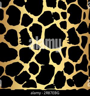 Seamless gold leopard print. Vector pattern, texture, background. Leopard seamless pattern Animal print Stock Vector