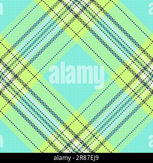 Plaid vector seamless of tartan background pattern with a check texture fabric textile in teal and green colors. Stock Vector