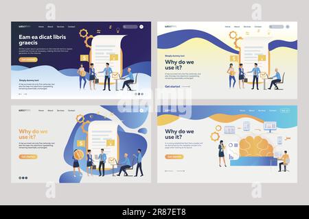 Collection of business analysts working with financial documents Stock Vector