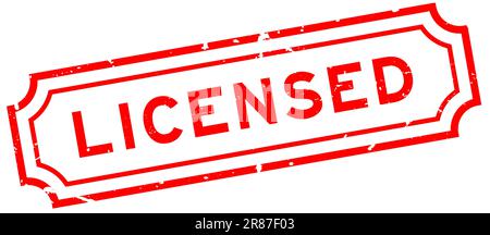 Grunge red licensed word rubber seal stamp on white background Stock Vector