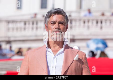 June 19, 2023, Rome, Italy: Esai Morales attends the red carpet of the film ''Mission: Impossible - Dead reckoning Part 1'' on the Spanish Steps in Rome on June 19, 2023 (Credit Image: © Matteo Nardone/Pacific Press via ZUMA Press Wire) EDITORIAL USAGE ONLY! Not for Commercial USAGE! Stock Photo