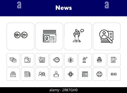 News line icon set Stock Vector