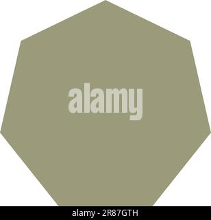 Heptagon geometric shape element symbol for preschool education for kids mathematics learning illustration Stock Vector
