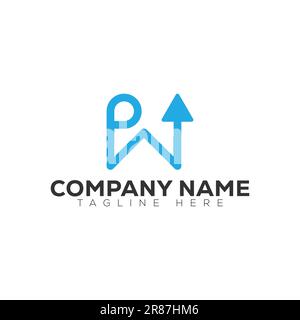 eps10 vector initial letters wp or pw logo design template isolated on white background Stock Vector