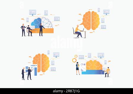 Intellectual work set Stock Vector