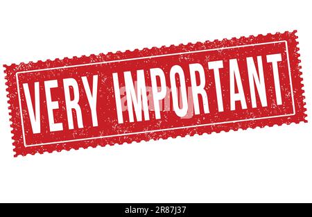 Very important grunge rubber stamp on white background, vector illustration Stock Vector