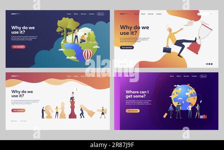 Set of people developing international business strategy Stock Vector