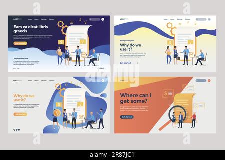 Set of business analysts analyzing financial reports Stock Vector