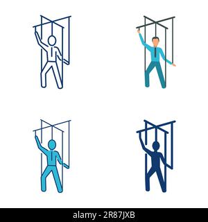 Manipulation,man doll line icon concept. Manipulation,man doll flat ...