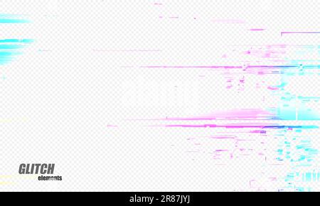 Abstract digital glitch on transparency background. Vector illustration. Stock Vector