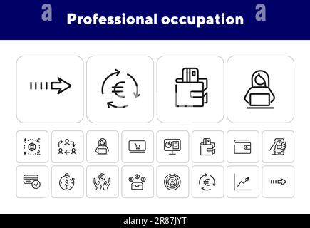 Professional occupation icons Stock Vector