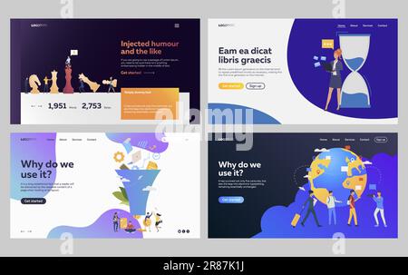 Set of business people planning international seminar Stock Vector