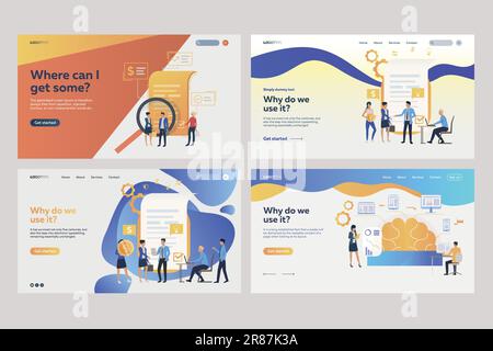 Collection of workers analyzing financial documents Stock Vector