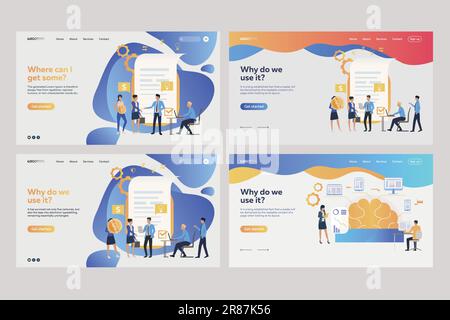 Set of analysts working with financial documents Stock Vector