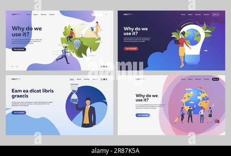 Set of people creating green environment Stock Vector