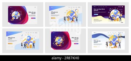 Set of business people developing business Stock Vector