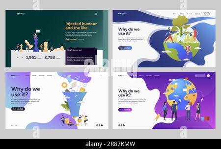 Set of people developing environmental project Stock Vector