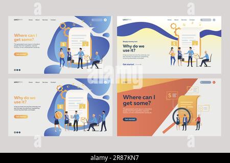 Set of business analysts analyzing financial documents Stock Vector