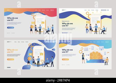 Collection of analysts working with financial documents Stock Vector
