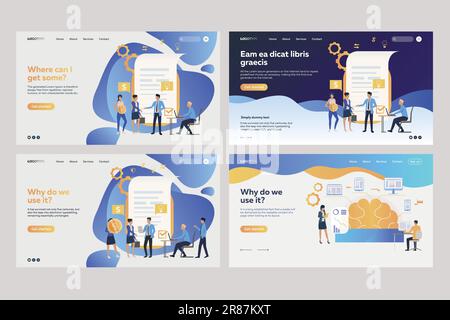 Set of business analysts working with financial documents Stock Vector