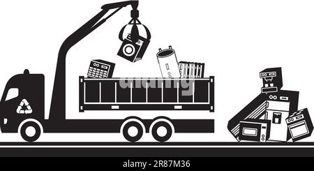 Recycling of household appliances – vector illustration Stock Vector