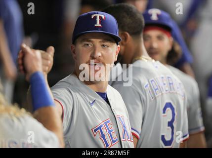 Texas Rangers bullpen catcher Josh Frasier throws during spring training  baseball practice Sunday, Feb. 19, 2023, in Surprise, Ariz. (AP  Photo/Charlie Riedel Stock Photo - Alamy