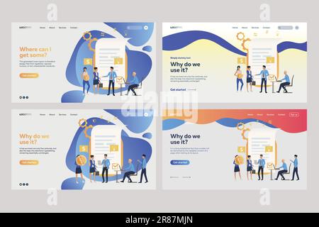 Collection of tiny people near documents Stock Vector