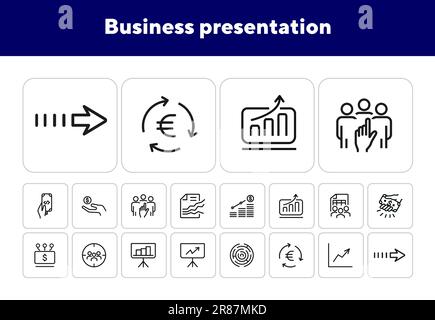 Business presentation icons Stock Vector