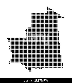 Mauritania map. Map of Mauritania in dotted style. Borders of the country filled with rectangles for your design. Vector illustration. Stock Vector