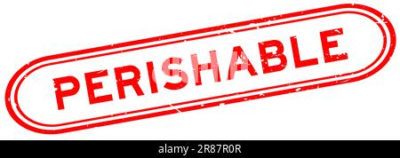 Grunge red perishable word rubber seal stamp on white background Stock Vector