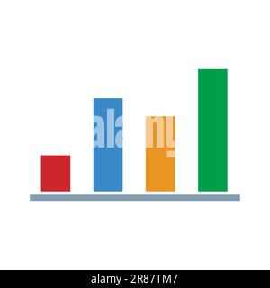 Colorful Flat Style Bar Chart Stock Vector