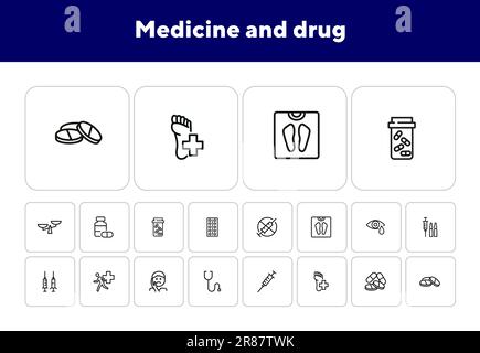 Medicine and drug icons Stock Vector