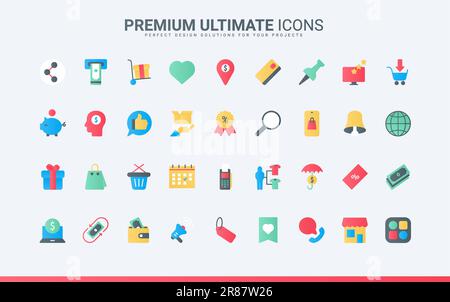 Marketing campaign with megaphone and planning with calendar, protection of money savings and shop mobile app notification. Store sales, ecommerce tre Stock Vector