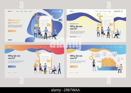 Set of tiny people near documents Stock Vector