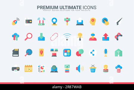 Upload, download and update data and geo location in mobile apps, cyber security of wireless network, virtual reality games. Web communication trendy Stock Vector