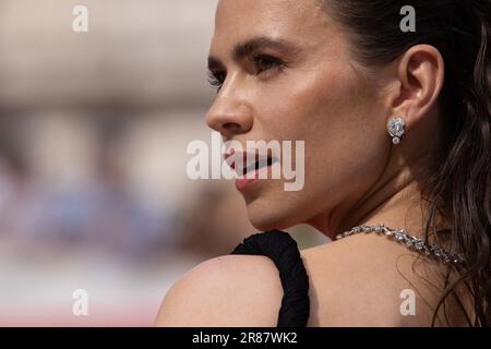 Hayley Atwell (in a Givenchy dress and Bulgari jewels), attends