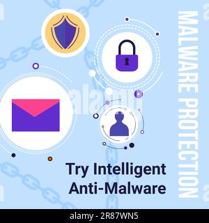 Try intelligent anti-malware protection for your computer, smartphone or laptop. Security and system help, assistance with bugs on gadgets. Protecting Stock Vector