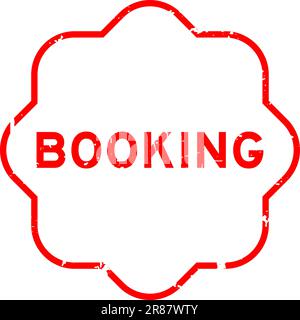 Grunge red booking word rubber seal stamp on white background Stock Vector