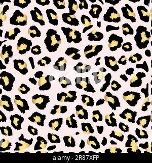 Seamless gold leopard print. Vector pattern, texture, background. Leopard seamless pattern Animal print Stock Vector