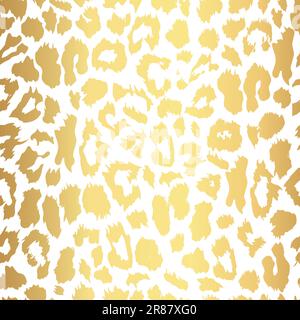 Seamless gold leopard print. Vector pattern, texture, background. Leopard seamless pattern Animal print Stock Vector