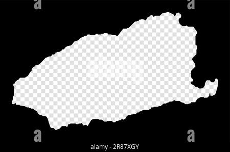 Stencil map of Imbros. Simple and minimal transparent map of Imbros. Black rectangle with cut shape of the island. Neat vector illustration. Stock Vector