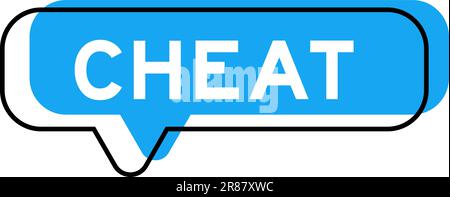 Speech banner and blue shade with word cheat on white background Stock Vector