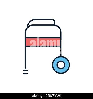 Walker related vector line icon. Isolated on white background. Vector illustration. Editable stroke Stock Vector