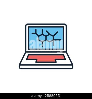 Computer Diagnostic related vector line icon. Laptop. Isolated on white ...