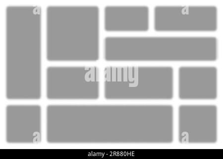 Collection of realistic rectangular shadows. Transparent square page dividers. Design elements. Frame, border template. Vector illustration Stock Vector
