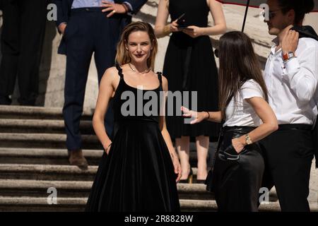 Rome, Italy. 19th June, 2023. Swedish actress Rebecca Ferguson poses on the Spanish Steps ahead of the premiere of ''Mission: Impossible - Dead Reckoning Part One'' movie in Rome, on June 19, 2023. (Photo by Luca Carlino/NurPhoto) Credit: NurPhoto SRL/Alamy Live News Stock Photo